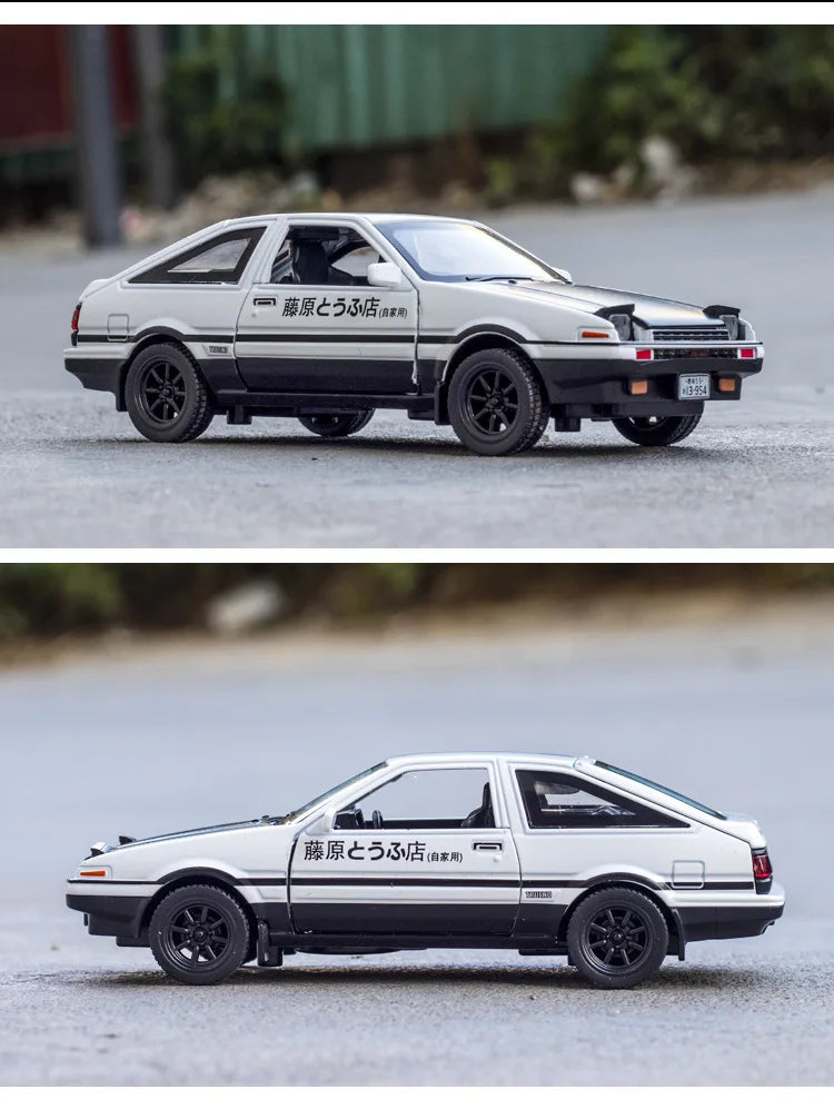 Carro em escala 1:32 TOYOTA AE86, miniatura em liga de metal