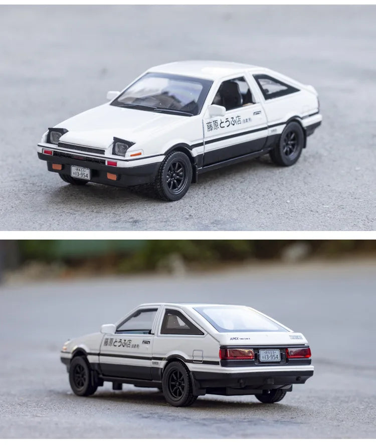 Carro em escala 1:32 TOYOTA AE86, miniatura em liga de metal