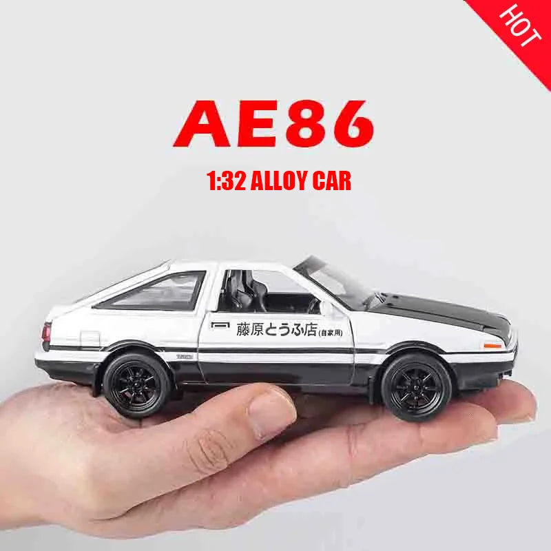 Carro em escala 1:32 TOYOTA AE86, miniatura em liga de metal