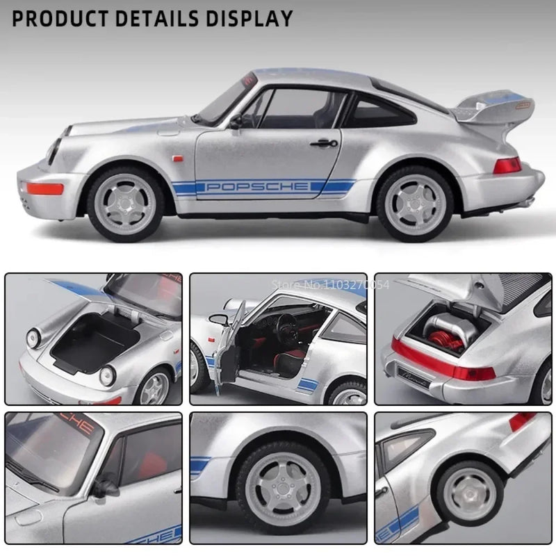 Carro de liga de metal escala 1:24 Porsche Carrera 911 modelo de alta performace