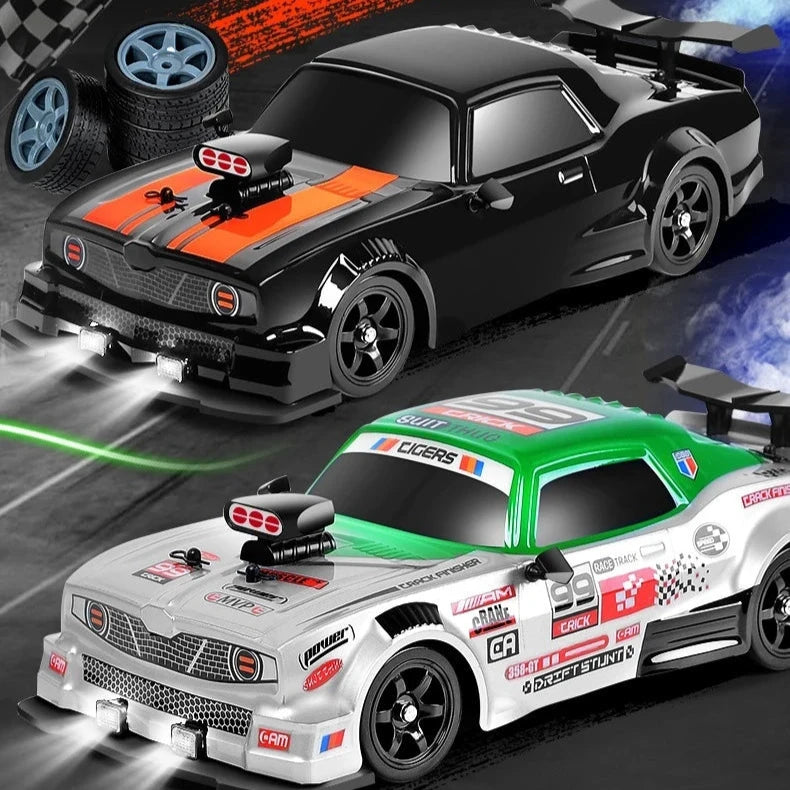 Carro de corrida RC 1:16, carro de drift MUSTANG GTR elétrico 4WD, controle remoto de alta velocidade